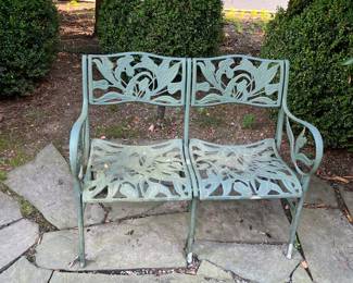 Wrought iron bench 