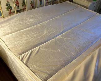 Queen size Brass headboard with like new posterpedic plush mattress in excellent condition 
