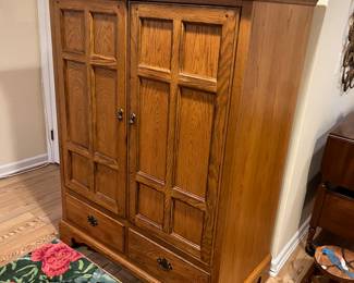 Solid wood armoire , great storage 