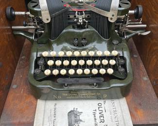 Oliver No. 9 Typewriter with instruction book