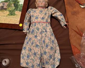 Antique Doll, Ceramic Head and Hands