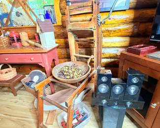 Antique Home Decor and Samsung Surround Sound Speakers 
