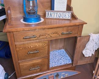 Vintage Wooden Wash Stand and Home Decor