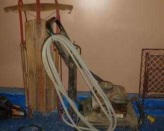 Vintage sled, etc