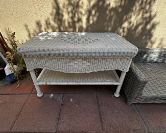 Vintage wicker, coffee table $25