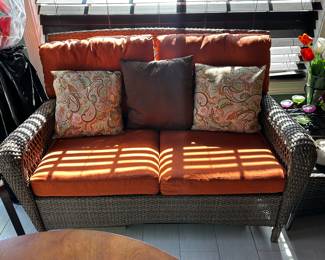 Indoor outdoor wicker style set
Loveseat, two chair, side table $250