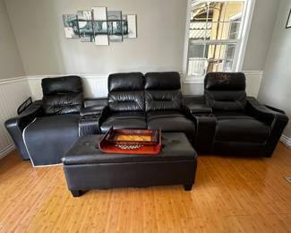 Large reclining theater style sofa set $150