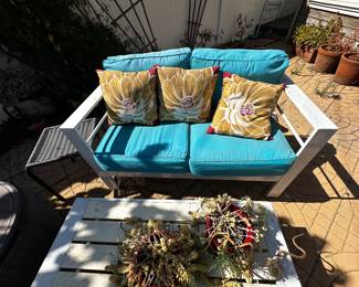 Outdoor patio set $120
Loveseat, coffee table, and two side chairs