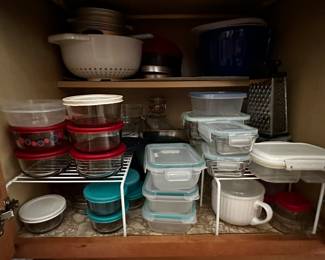Glass and plastic Tupperware $1 each