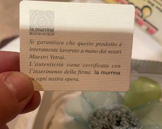 MURANO CARD W/ GLASS FLOWER