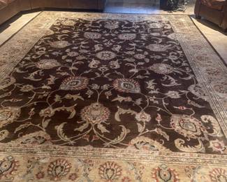 ALL WOOL RUG LEATHER SOFA AND CHAIRS -