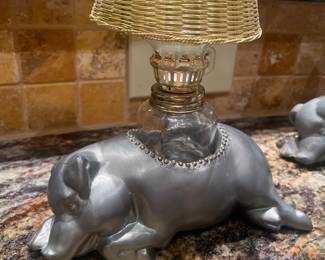 vintage mortons restaurant - pewter pig - rare find