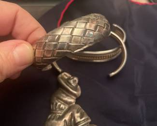 sterling cuff bracelet and pin