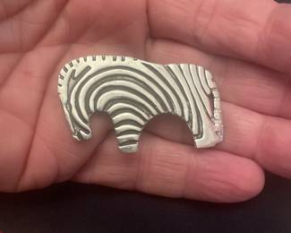sterling zebra brooch
