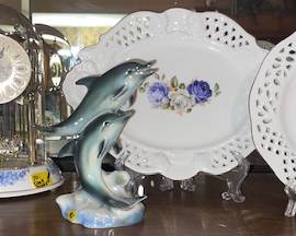 Blue and white items