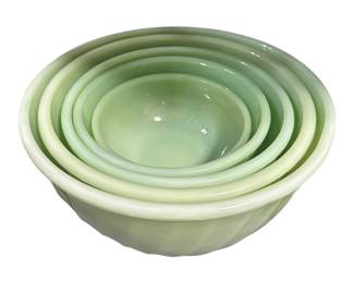 Vintage Jadite Nesting Bowls Set of 5
