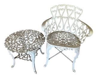 Cast Aluminum Table and Chair