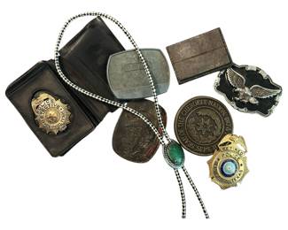 POLICE DETECTIVE BADGE BELT BUCKLES BOLO