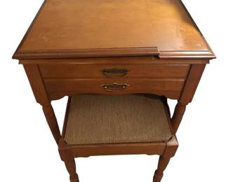 Vintage Sewing Machine and Chair