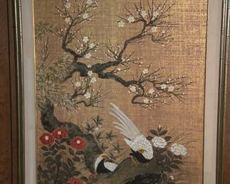 Large Asian Mid Century Painting