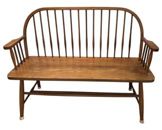 Vintage Wood Settee Bench