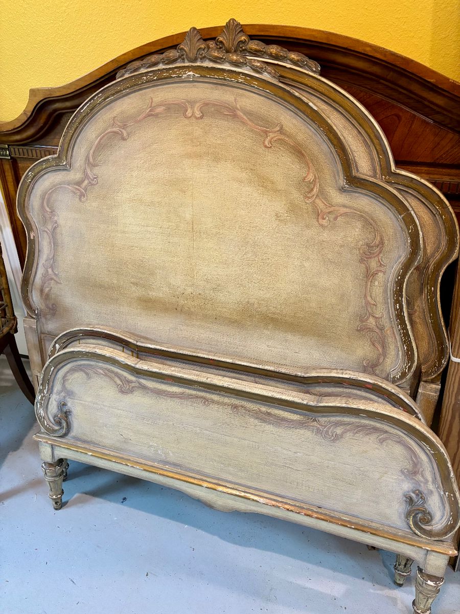 Hand painted French twin beds