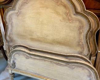Hand painted French twin beds