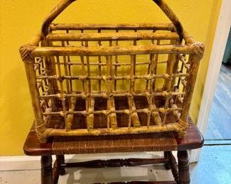 Bamboo Magazine holder & woven stool