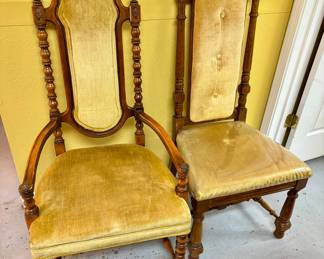 Yellow 1970’s crushed velvet mod chairs