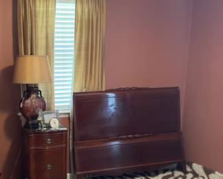 Antique Bedroom Suite (Nightstand & Bed)