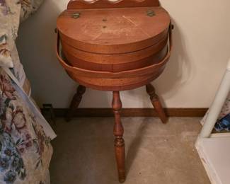 Three legged Sewing box.