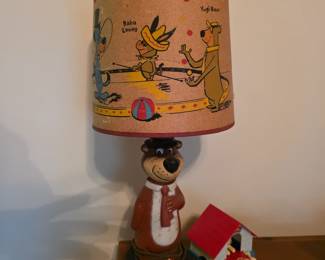 1960s Yogi Bear Lamp with Hanna Barbera Character Shade