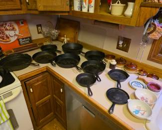 Cast iron! Various brands, including griswold. 