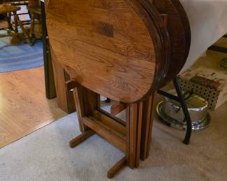 Wooden television trays.