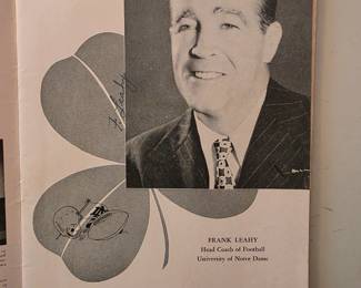 USC vs NOTRE DAME COLLEGE FOOTBALL GAME DAY PROGRAM AUTOGRAPH FRANK LEAHY, HEAD COACH.