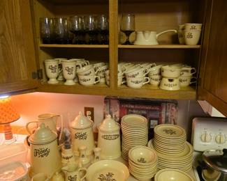 Village Pattern, Pfaltzgraff dishes. 