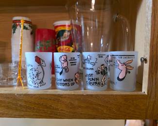 Vintage, Hazel Atlas, Frosted, 4 oz. Shot Glass, “Say When”, Collectible Barware