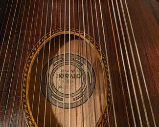 Antique concert zither, musical instrument Eugene Howard 