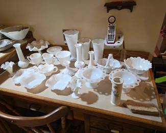 Fenton milk glass and other.