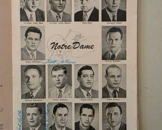 USC vs NOTRE DAME COLLEGE FOOTBALL GAME DAY PROGRAM AUTOGRAPH LEON HEART, JAMES MARTIN, LARRY COUTRE, WALTER GROTHAUS, ROBERT LALLY, ROBERT WILLIAMS, BILL GAY.