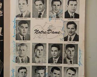 USC vs NOTRE DAME COLLEGE FOOTBALL GAME DAY PROGRAM AUTOGRAPH ALFRED ZMIJEWSKI, GRERARD BEGLEY, FRANK SPANIEL, DOUGLAS WAYBRIGHT, JACK LANDRY, ROBERT TONEFF, JAMES MUTSCHELLER, PAUL BURNS.