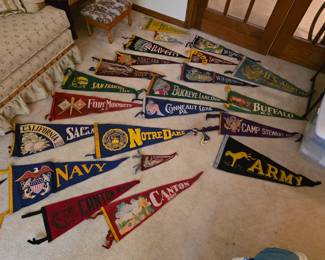 Vintage College Football Pennants, Travel, sports, military!