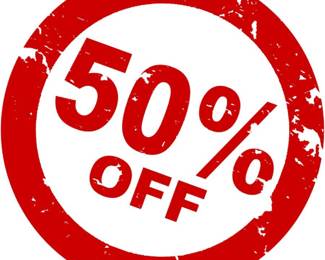 50 OFF RED CIRCLE