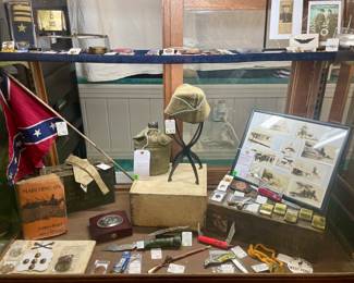 Collector Room @ Checkout
Wonderful Military, Photos, & Knife Collections 
Vintage Rebel Flag. Hand Stitched. 
Modern Replica Western Toys 
