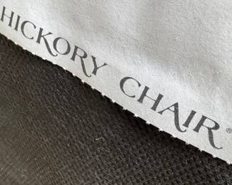 Hickory Chair  Traditional Mahogany Armchair with Blue Floral Upholstery and Nailhead Trim