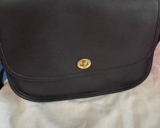 Coach Leather Crossbody (black & brown variants) ,  Classic Shapes with Brass Turn-Lock Hardware