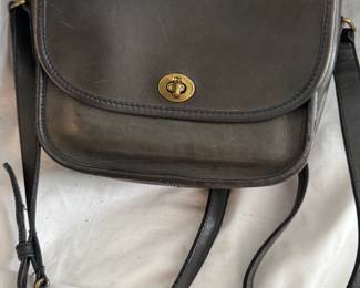 Coach Leather Crossbody (black & brown variants) ,  Classic Shapes with Brass Turn-Lock Hardware