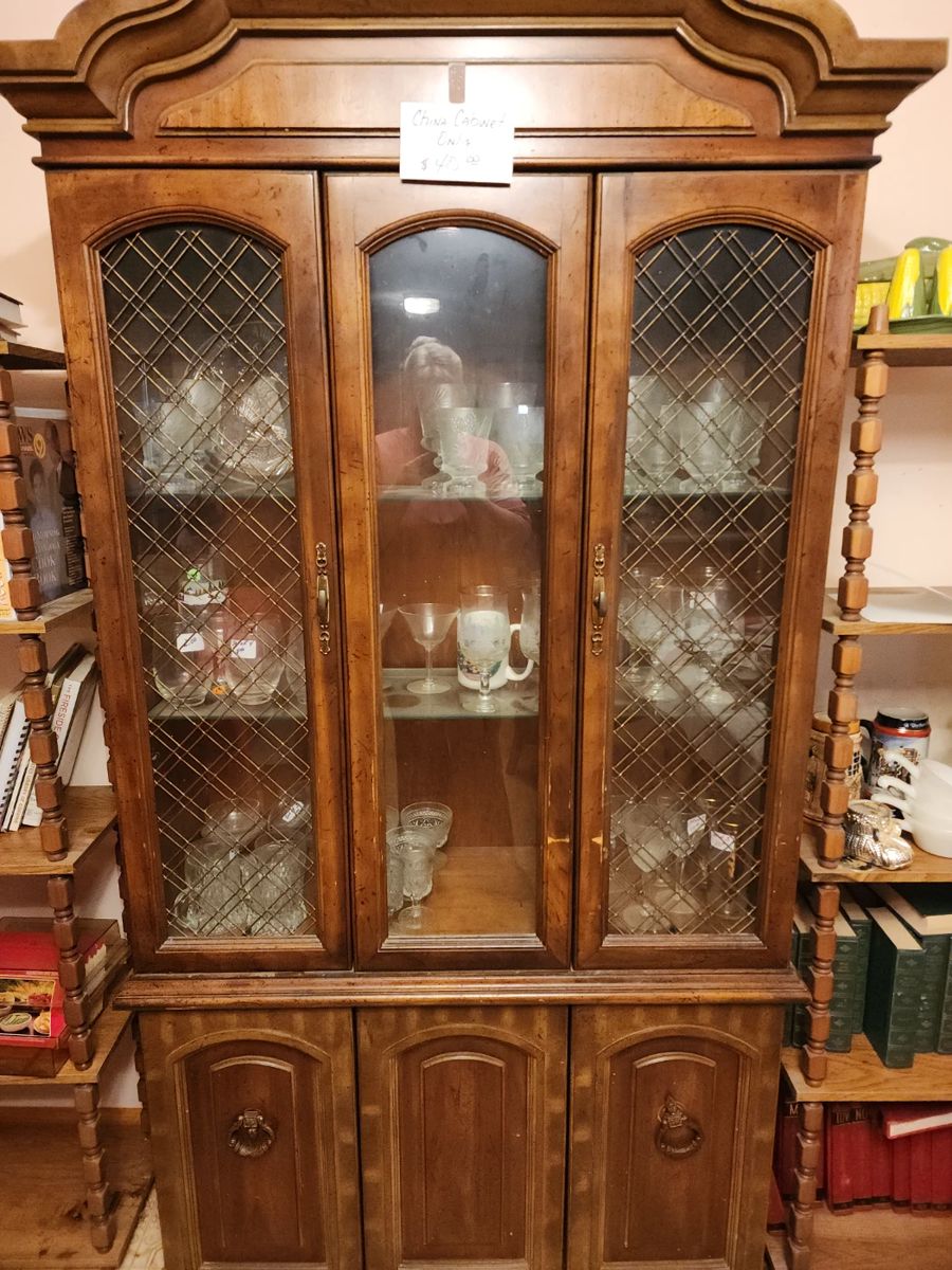 China cabinet and glassware