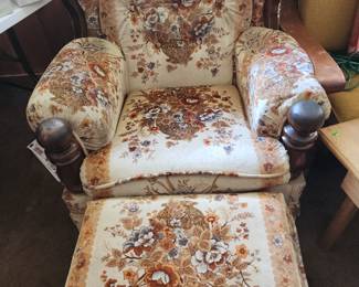 vintage chair and ottoman