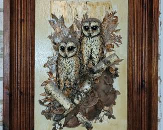 Signed McGee outdoor natural product/media OWL art picture